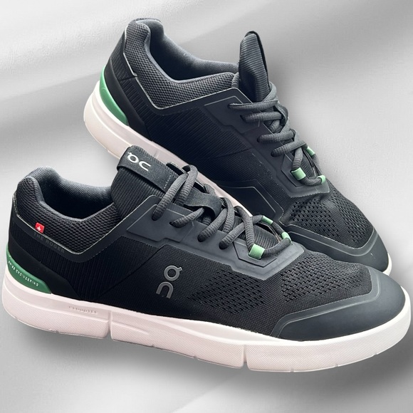 On Clouds Other - On Cloud The Roger Spin Black Green Mens Sz 10 Tennis Shoes Sneakers 3MD11471092